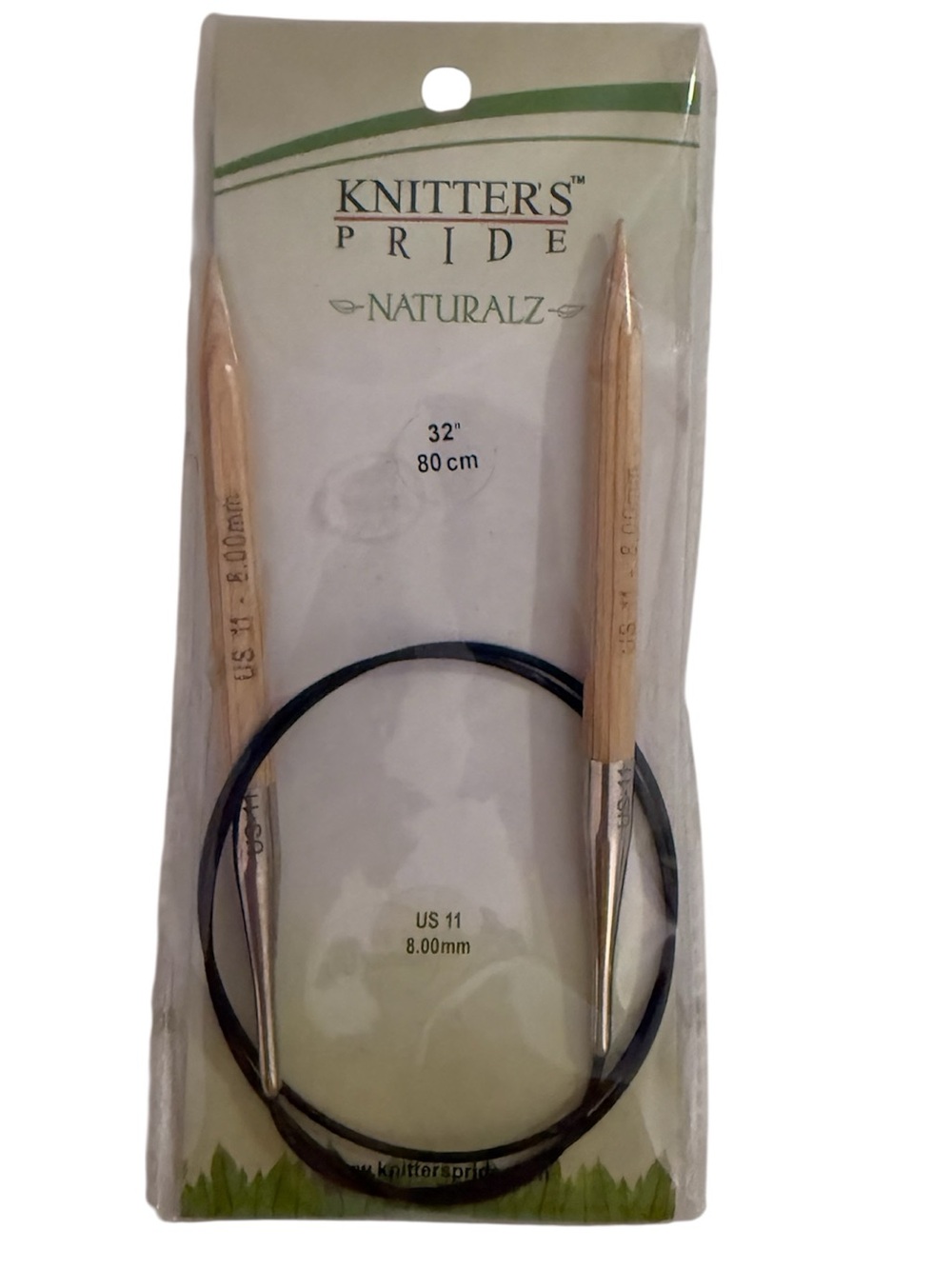 Knitter’s Pride Naturalz Fixed Circular Needles 32” 11/8 MM NWT